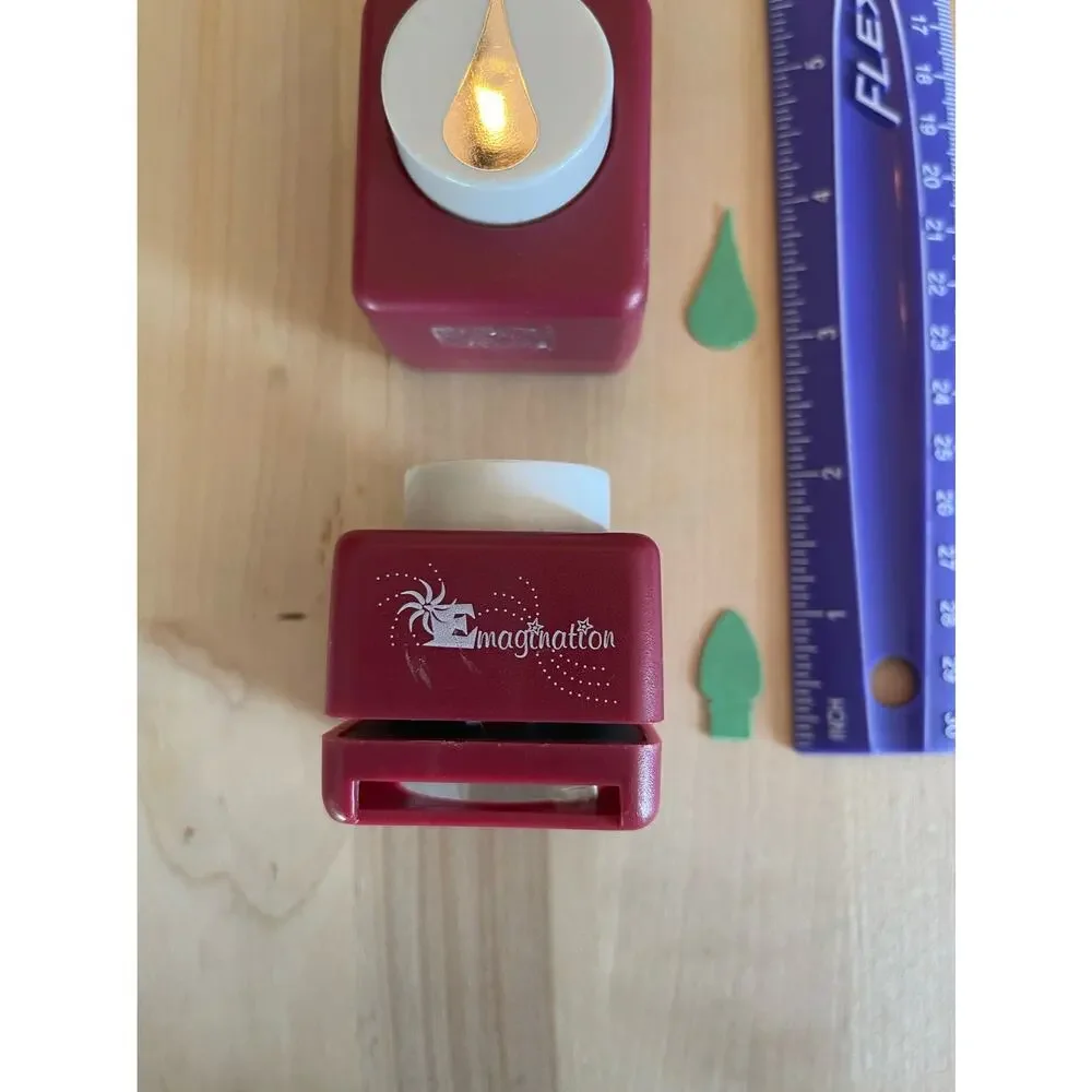 Lot of 3 Emagination Paper Punches Light Bulb Tear Drop Star